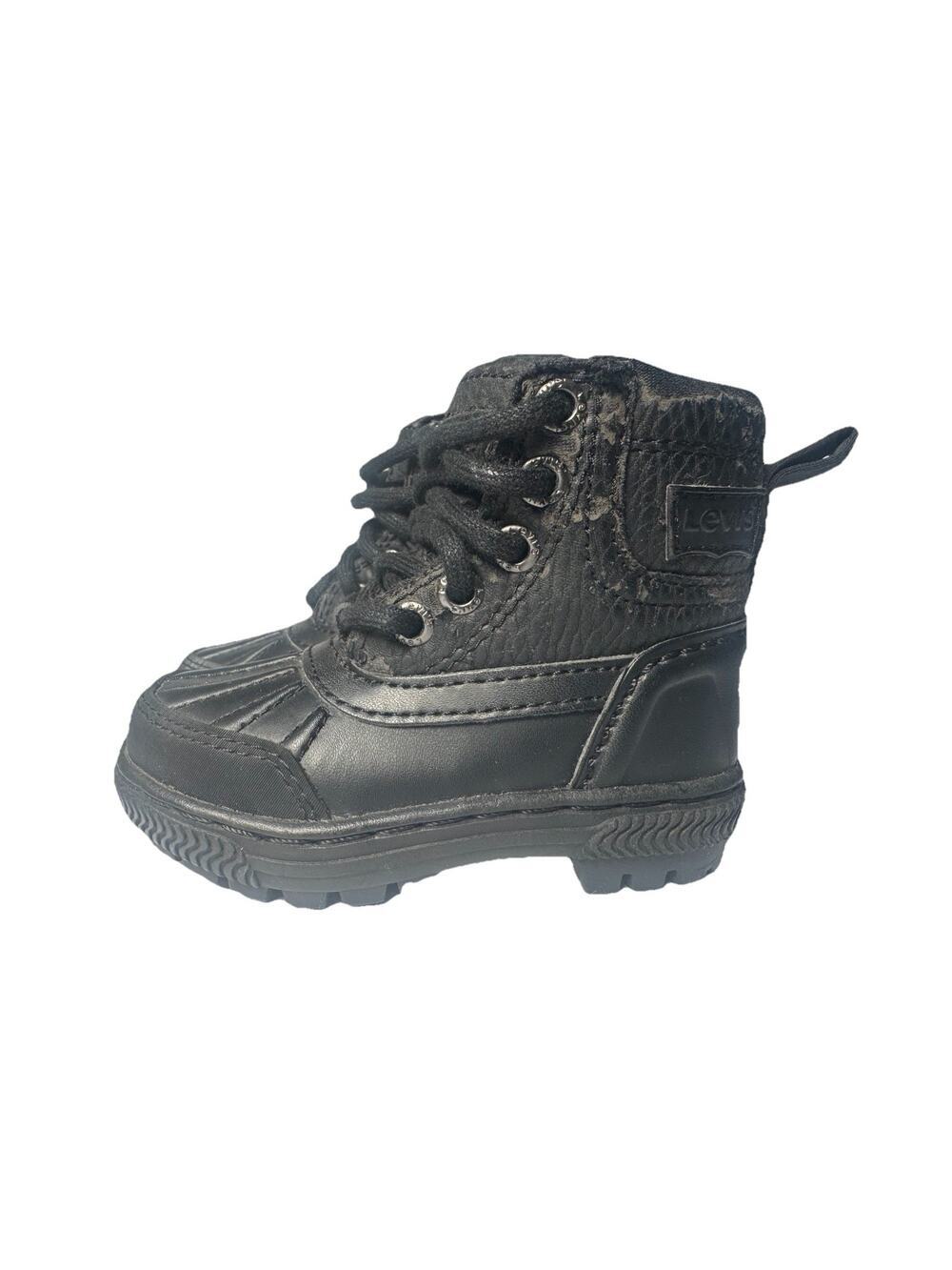 Levi’s Norway Hi TD Toddler Duck Boots Black Winter Lace Up Boots Size 4T
